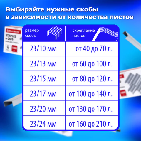 Степлер МОЩНЫЙ до 210 листов BRAUBERG "Heavy Duty Extra", скобы № 24/6-23/24, 