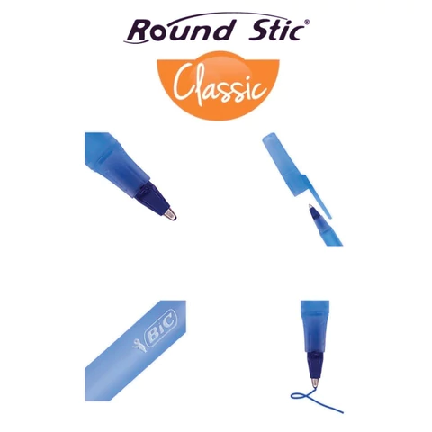 Ручка шариковая BIC "Round Stic", СИНЯЯ, корпус голубой, узел 1 мм, линия письма 0,32 мм,  934598