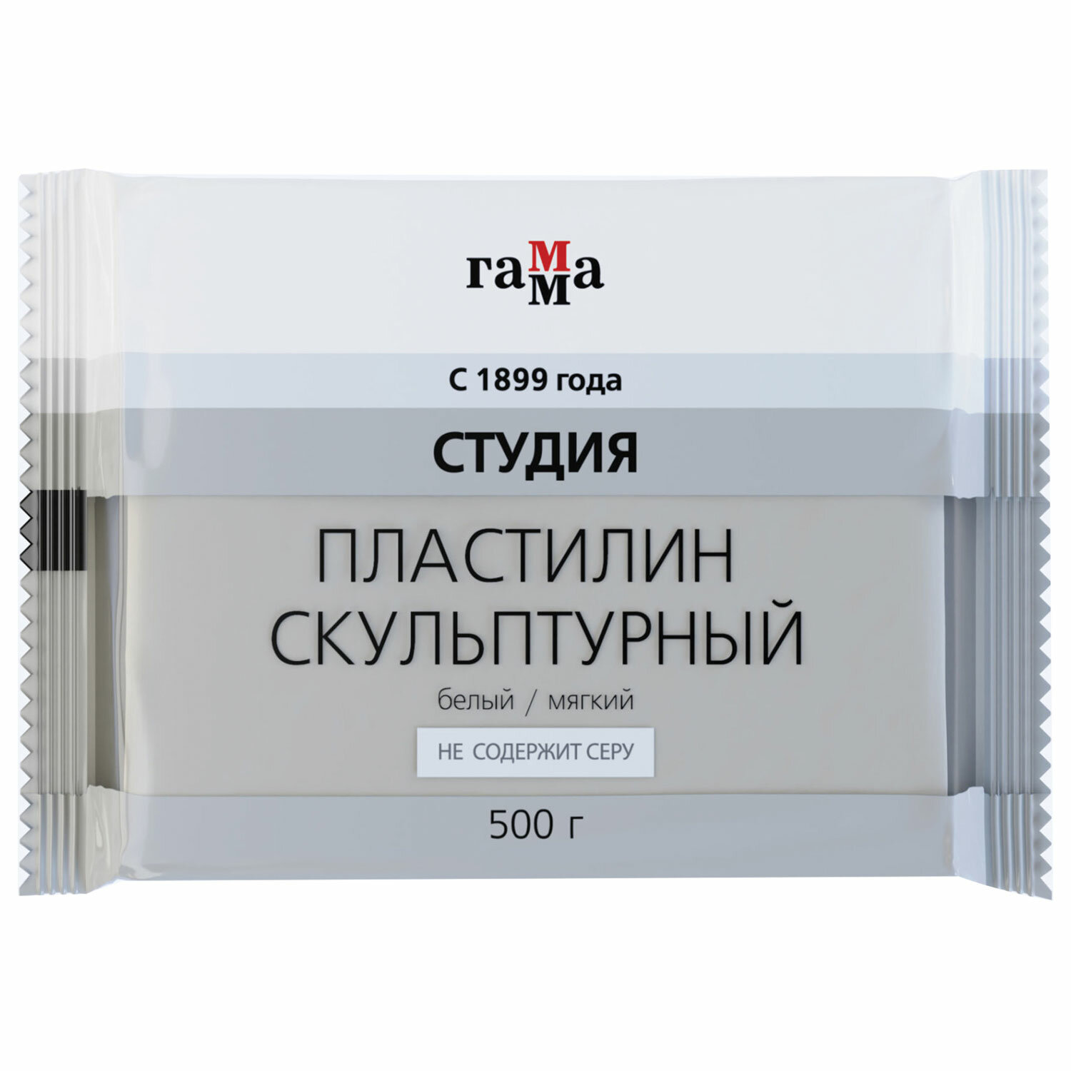 Пластилин скульптурный ГАММА "Студия", белый, 0,5 кг, мягкий