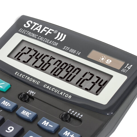 Калькулятор  STAFF STF-888-14 (200х150 мм), 14 разрядов, двойное питание, 250182