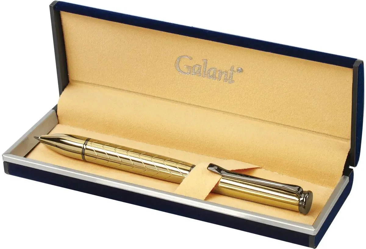 Ручка подарочная шариковая GALANT "MALBRETT", корпус золотистый, детали оружейный металл, узел 0,7 мм, синяя, 143502 (арт. 143502)
