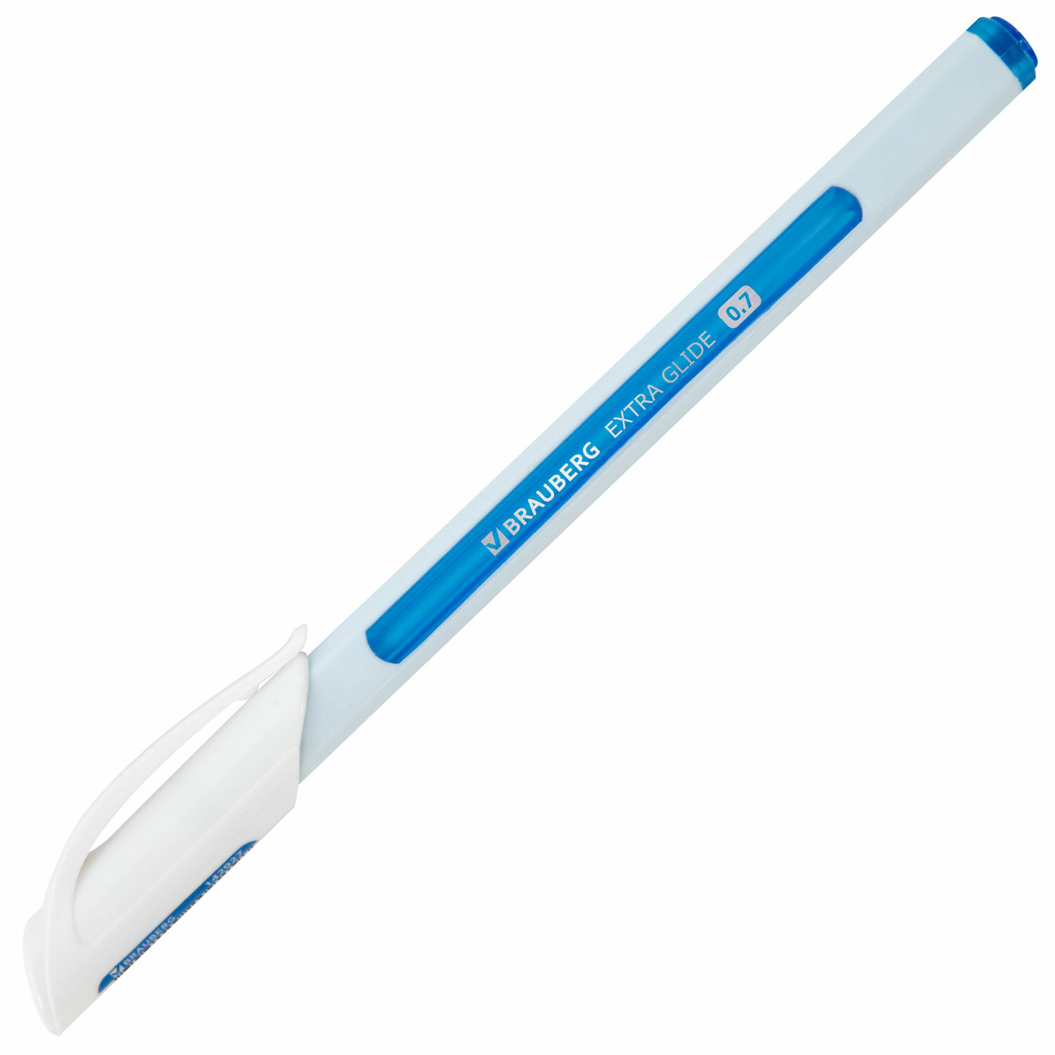 Ручка шариковая масляная BRAUBERG "Extra Glide Soft White", СИНЯЯ, узел 0,7 мм, линия письма 0,35 мм