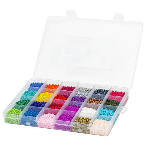 Набор для создания бижутерии и украшений из бисера BEADS SET, 6000 элементов, 24 вида, BRAUBERG KIDS, 664696
