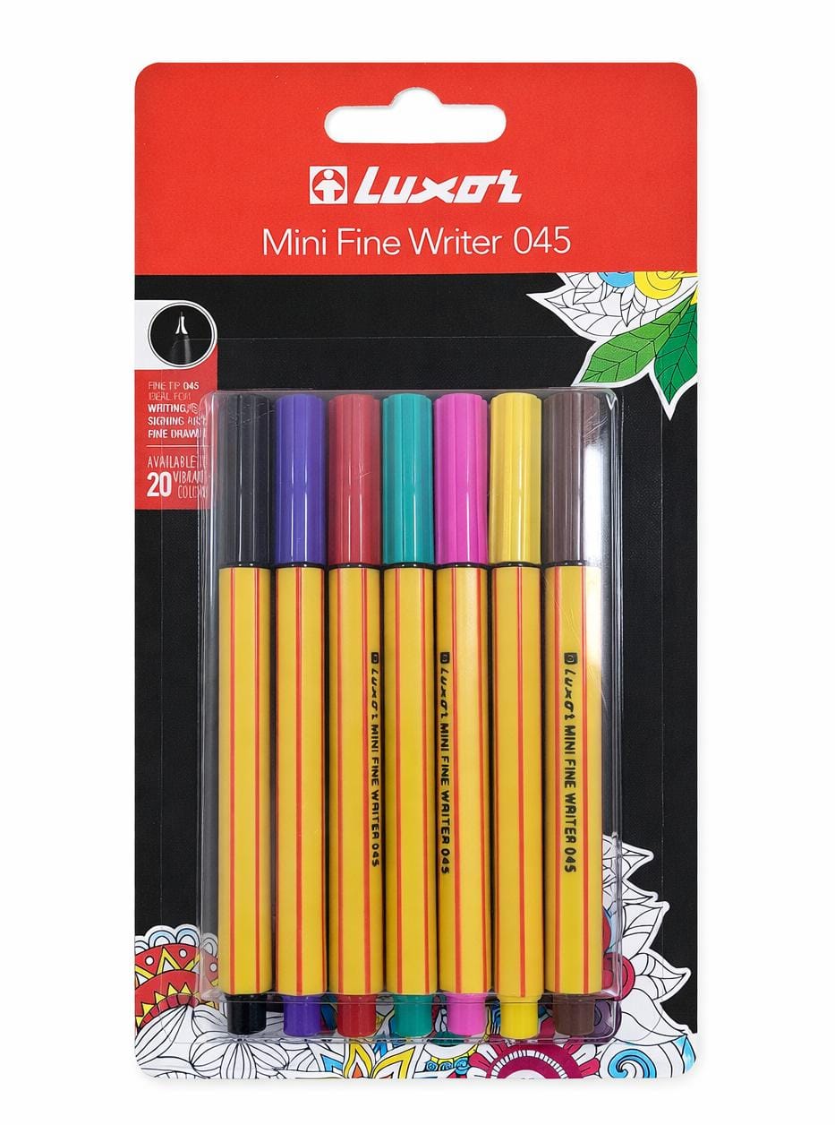 Цветные линеры Luxor Mini Fine Writer 0.45 — набор для письма и рисования 7120M/8BC
